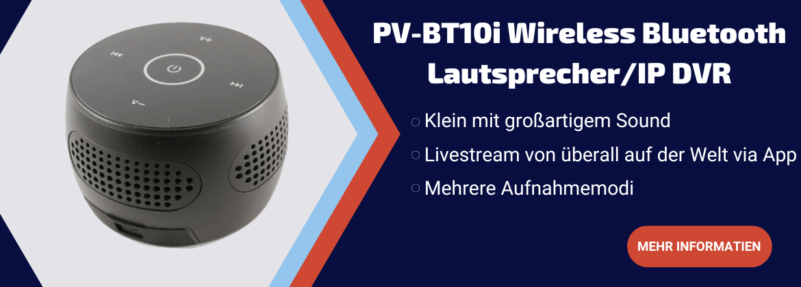 PV-BT10i Wireless Bluetooth Lautsprecher und IP DVR